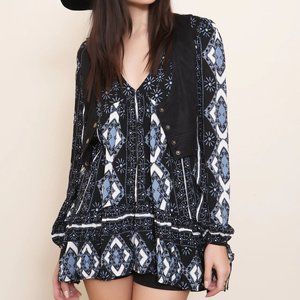 Free People Down By The Bay Boho V-neck tunic